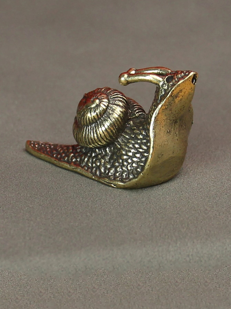 Osobnost Retro Čisti bakar Mini kip puža Ukrasi Stol Antikni mesing Čaj Kolekcija kućnih ljubimaca Ukrasi za dnevnu sobu