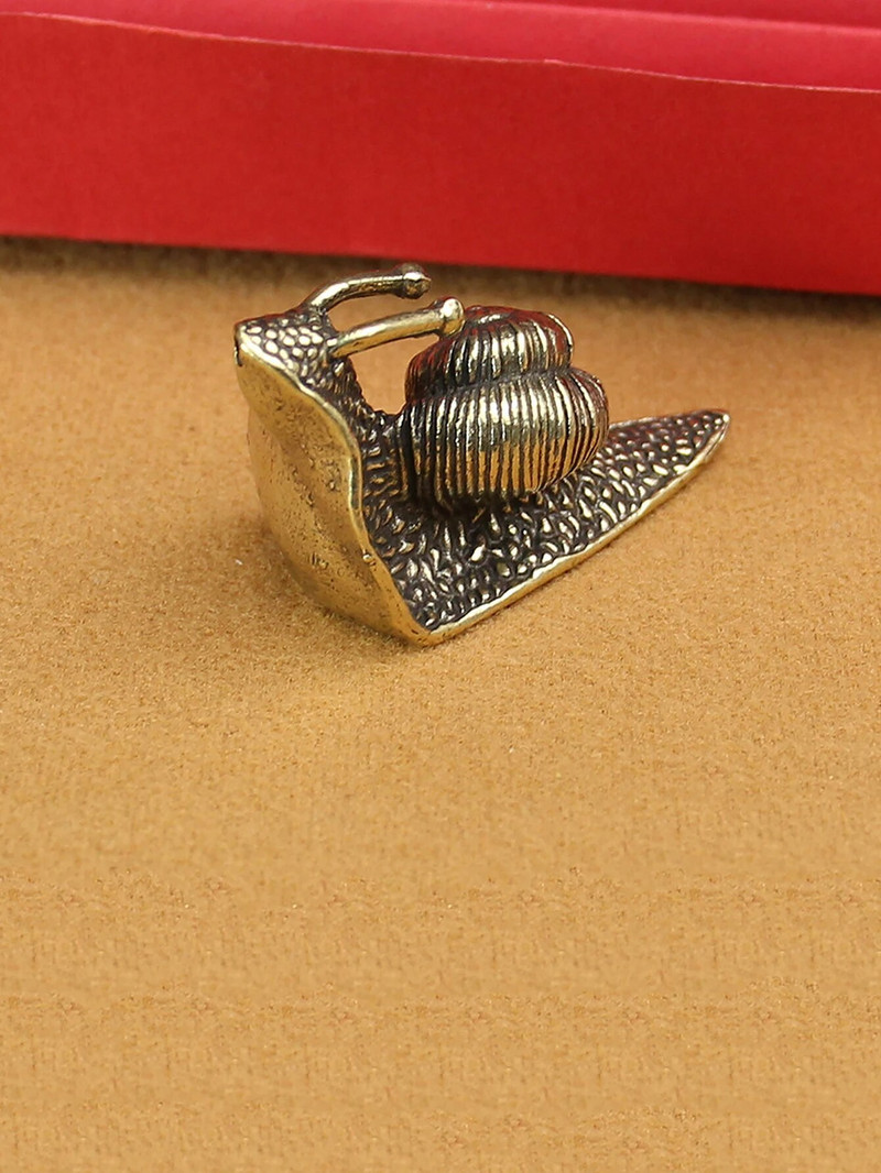 Osobnost Retro Čisti bakar Mini kip puža Ukrasi Stol Antikni mesing Čaj Kolekcija kućnih ljubimaca Ukrasi za dnevnu sobu