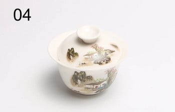 Висококачествен сервиз за чай gai wan Комплекти за чай от костен Китай Dehua gaiwan tea порцеланов чайник сервиз за чай за пътуване Красив и лесен чайник