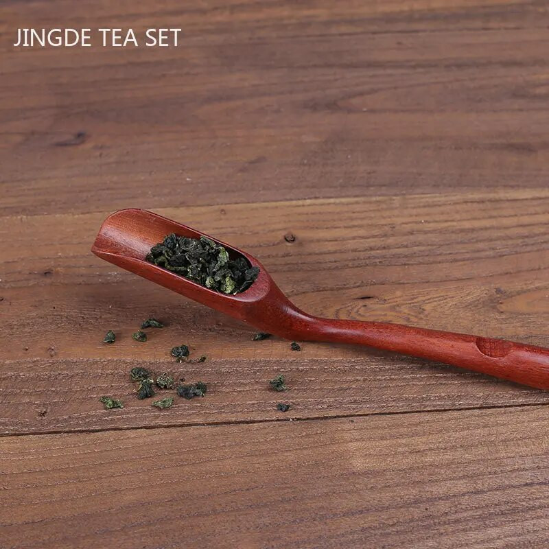 1kom izuzetne bambusove drvene lopatice crne sandalovine cvijet kruške pileća krilca žličica za čaj Prilagođeni kineski pribor za čaj