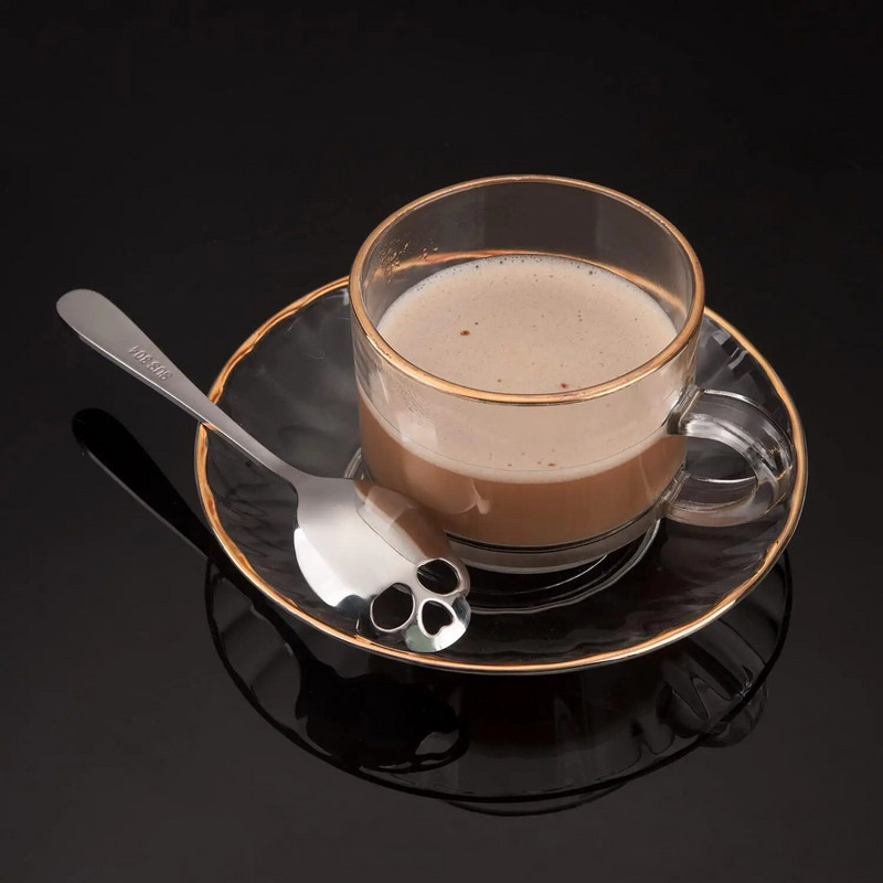 1 DB kávéskanál kreatív koponya alakú teáskanál rozsdamentes acél étkészlet desszert kávékanál teához cukorral karácsonyi ajándékok