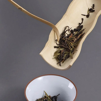Φυσικό χειροποίητο ξύλινο φύλλο τσαγιού Matcha Sticks κουτάλι Teaware Λευκό μπαμπού Εργαλείο κουζίνας Spice Gadget Αξεσουάρ μαγειρικών σκευών