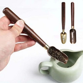 Arbatos šaukštelis Retro masyvo medžio masyvo juodmedžio arbatinis šaukštelis ilga rankena juodo sandalmedžio lydinio arbatos kastuvas KongFu arbatos ceremonijos priedai Dovana
