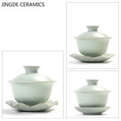Kínai stílusú ru kemence Sancai Gaiwan jégrepedés-mázas kerámia tea infuzer Testreszabható teástál porcelán csésze tetővel teáscsésze