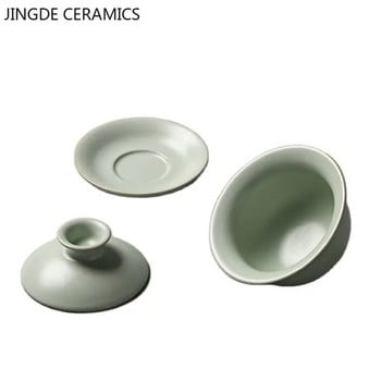 Κινέζικου στυλ Ru Kiln Sancai Gaiwan Ice Crack Glaze Κεραμικός εγχυτήρας τσαγιού Προσαρμόστε φλιτζάνι πορσελάνης μπολ τσαγιού με καπάκι φλιτζάνι τσαγιού