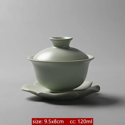 Kínai stílusú ru kemence Sancai Gaiwan jégrepedés-mázas kerámia tea infuzer Testreszabható teástál porcelán csésze tetővel teáscsésze