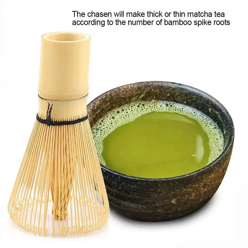 „Matcha“ arbatos plaktuvas „Matcha“ arbatos ruošimui – tradicinis „Matcha“ plaktuvas, pagamintas iš patvaraus ir tvaraus auksinio bambuko
