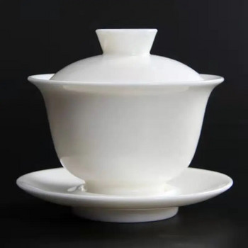 Mini 50ml Gaiwan για Τσάι Μασίφ Λευκή Πορσελάνη Τουρίνι με Καπάκι Teaware Travel Kung Fu Tea Set Chinese Cup Small Bowls Chawan