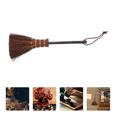 Arbatos rinkinio valymo šepečio įrankis raganos šluotai Virtuvės įrankiai Mažas rudas šilko virdulys medinės rankenos šluota