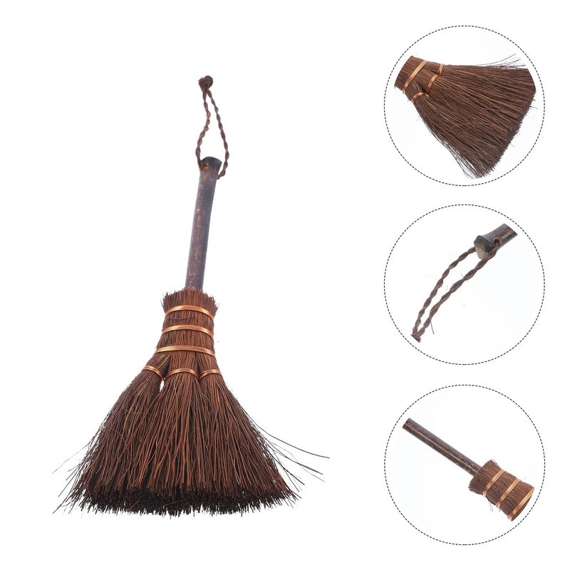 Arbatos rinkinio valymo šepečio įrankis raganos šluotai Virtuvės įrankiai Mažas rudas šilko virdulys medinės rankenos šluota