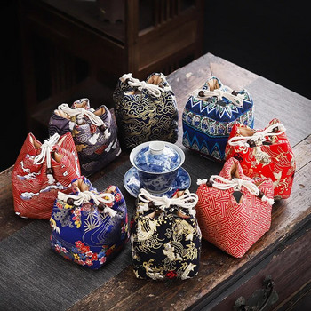 Памучна чанта за съхранение на чаша за чай, антични гривни, защитно покритие за бижута, подарък за японски обяд, прибори за чай, пътуване, многократна употреба