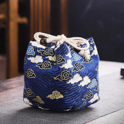 Pamut teáscsésze tárolótáska, antik karkötők, ékszervédő borítás, japán ebédajándék, teaedény, utazás, többszöri felhasználás
