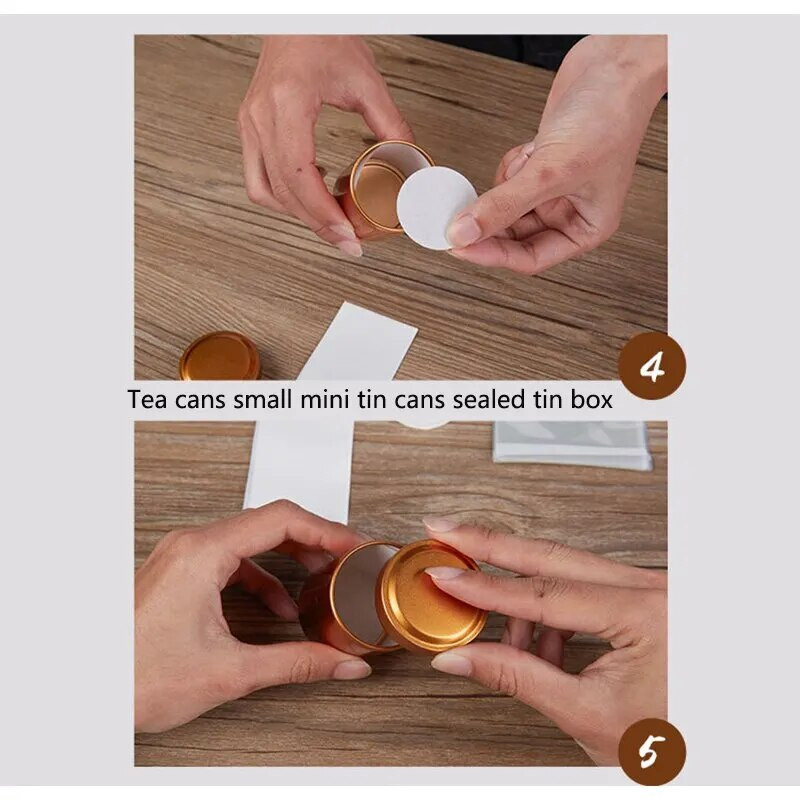 Limenke za čaj Male mini limenke zatvorene limene kutije Makou prijenosna kutija za pakiranje Metalne male limenke Prazne limenke za čaj Opće namjene Staklenka s potkovom