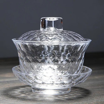 Zdjela s prozirnim staklenim poklopcem Šalica za čaj Kung Fu Set za čaj Tureen Gaiwan Japanski Gai Wan Zdjela s poklopcem Lotus ručni crtež Puer šalice Šalice