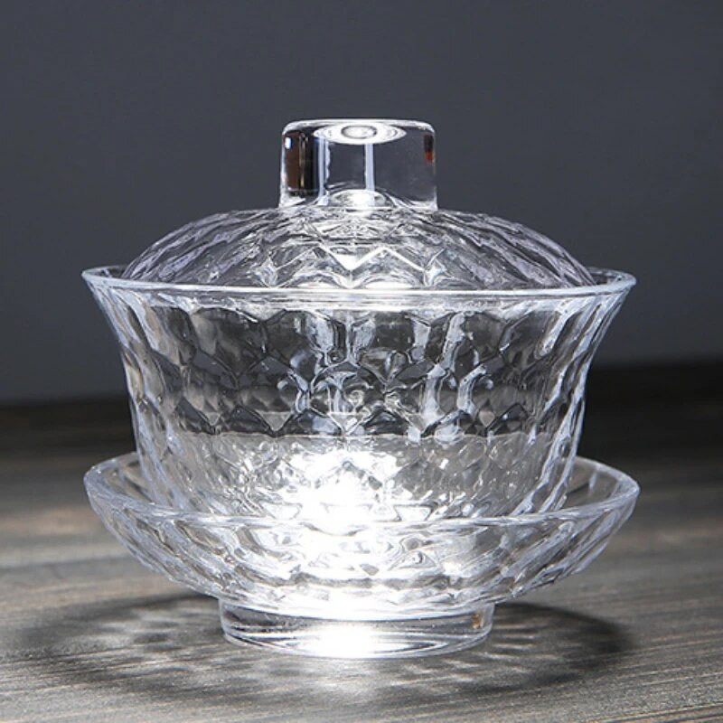 Zdjela s prozirnim staklenim poklopcem Šalica za čaj Kung Fu Set za čaj Tureen Gaiwan Japanski Gai Wan Zdjela s poklopcem Lotus ručni crtež Puer šalice Šalice