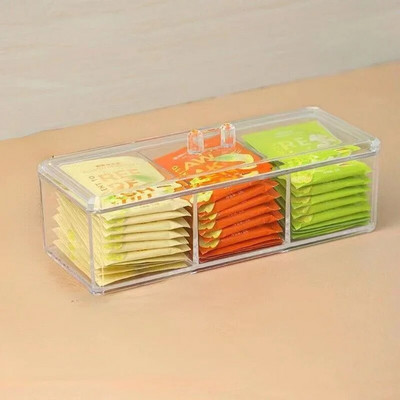 Arbatos maišelio laikymo dėžutės stalčiaus tipas Kavos kapsulių rūšiavimo dėžutė Akrilo sandarus laikymo stiklainis su dangteliu arbatos kavos cukraus talpykla