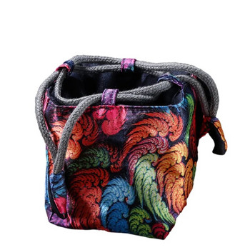 Τυπωμένο φλιτζάνι τσαγιού τσάντα συσκευασίας Υφασμάτινη δέσμη τέχνης Αξεσουάρ τσέπης τσαγιού Τελετής Φορητό σετ τσαγιού ταξιδιού Σακούλα αποθήκευσης ZD43