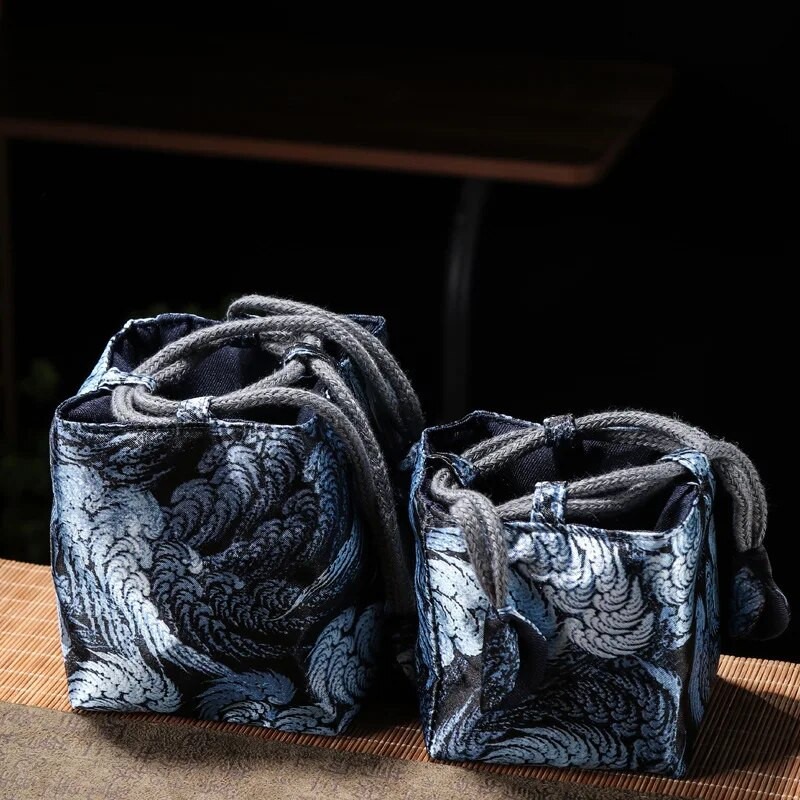 Imprimată ceainic ceainic sac de ambalare pânză artă pachet buzunar ceai ceremonie accesorii set de ceai de călătorie portabil pungă de depozitare ZD43