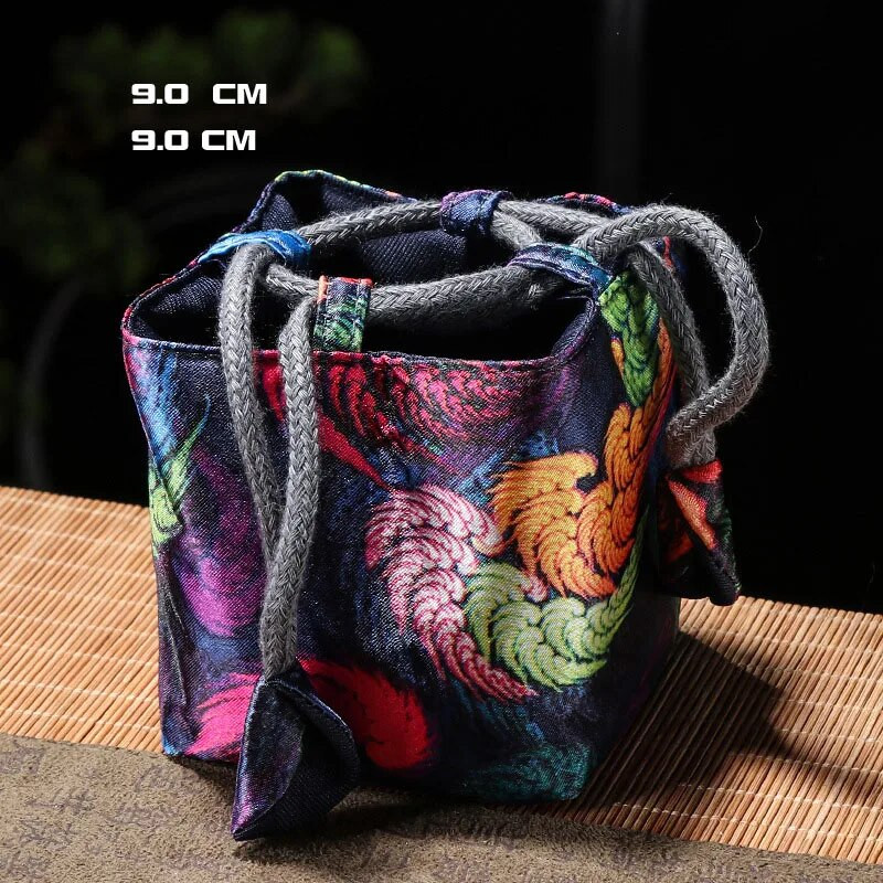 Imprimată ceainic ceainic sac de ambalare pânză artă pachet buzunar ceai ceremonie accesorii set de ceai de călătorie portabil pungă de depozitare ZD43