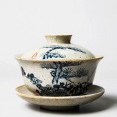 120 ml Ručno oslikani Gaiwan za čaj Posuda od šljive s poklopcem Posuđe za čaj Bor Kung Fu Set za čaj Kineska šalica Čajne zdjele Bambus Chawan