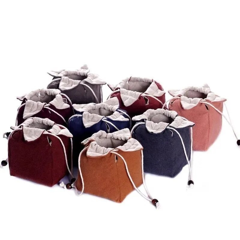Novi dolazak 3 veličine Pamuk i lan Tea Cozies Tea Set Dodaci Kung Fu Tea Torba za pohranu šalica Kineska prijenosna putna torba LE755