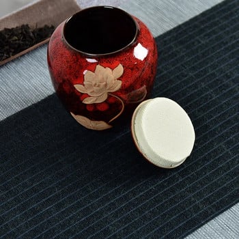 Creative Kiln Change Lotus Celadon Ge Kiln Ceramic Tea Seal Pot Груба керамика Storage Pot Pu \'er Moisture-proof Househop