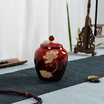 Creative Kiln Change Lotus Celadon Ge Kiln Ceramic Tea Seal Pot Χοντρό αγγείο Αποθήκευση Κατσαρόλα Pu \'er Αδιάβροχο Οικιακό