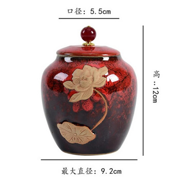 Creative Kiln Change Lotus Celadon Ge Kiln Ceramic Tea Seal Pot Груба керамика Storage Pot Pu \'er Moisture-proof Househop