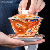 160 ml keramički emajl Gaiwan Izvrsna ručna izrada s poklopcem Šalica za čaj prilagođena prijenosna zdjela za čaj Kineski set za čaj Beauty Tea Infuser