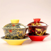 Retro Dragon arbatos virimo aparatas Kinijos Gaiwan arbatos puodelis 200 ml Tureen Jingdezhen baltos ir mėlynos spalvos porcelianiniai arbatos puodeliai ir lėkštučių rinkiniai
