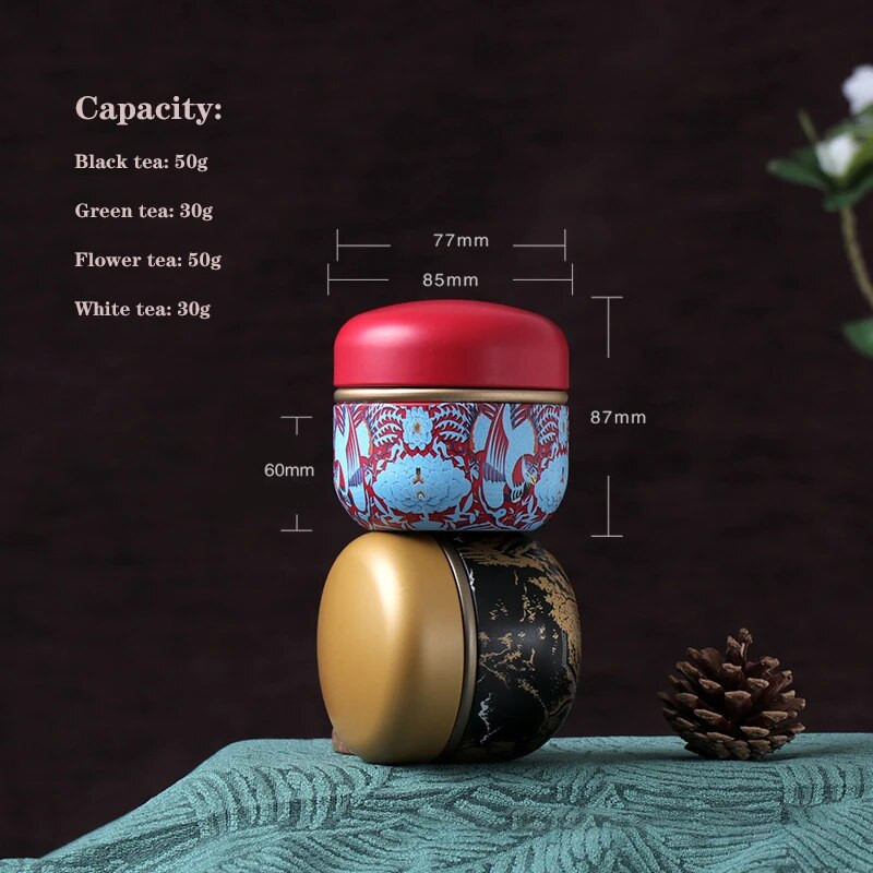Mini metalna limenka za čaj Posuda za pohranu čaja s dvostrukim poklopcem Prijenosna limenka za čaj Univerzalna kućna limenka za slatkiše i začine