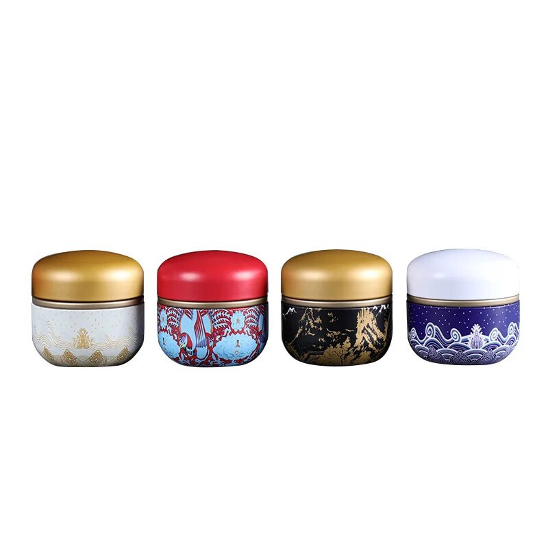 Mini metalna limenka za čaj Posuda za pohranu čaja s dvostrukim poklopcem Prijenosna limenka za čaj Univerzalna kućna limenka za slatkiše i začine