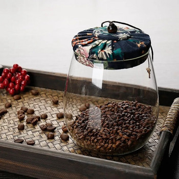 Калъф от плат Високотемпературно взривобезопасно запечатано стъклено съхранение Caddy Чай Кафе Херметична кутия Цвете Плодове Зърнена бутилка