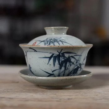 Ръчно рисувана керамика Sancai Gaiwan Китайски кунг-фу чаши за домашен декор Керамични прибори за чай Комплект супници за чай Чаши за чай Купа