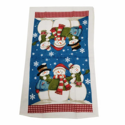 1db 38x63cm karácsonyi Mikulás nyomtatás poliészter konyhai mosogatórongy konyharuha karácsonyi parti ajándék