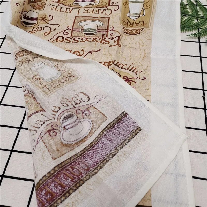 1db 38x63cm karácsonyi Mikulás nyomtatás poliészter konyhai mosogatórongy konyharuha karácsonyi parti ajándék