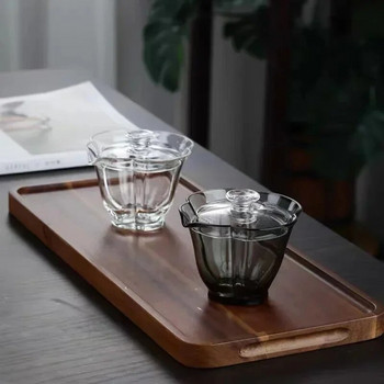 Kung Fu Teaset Glass Gaiwan Високо боросиликатно стъкло Чаша за чай Пуер Купа за чай Chawan Soup Tureen Chahai Комплект за чай Аксесоари