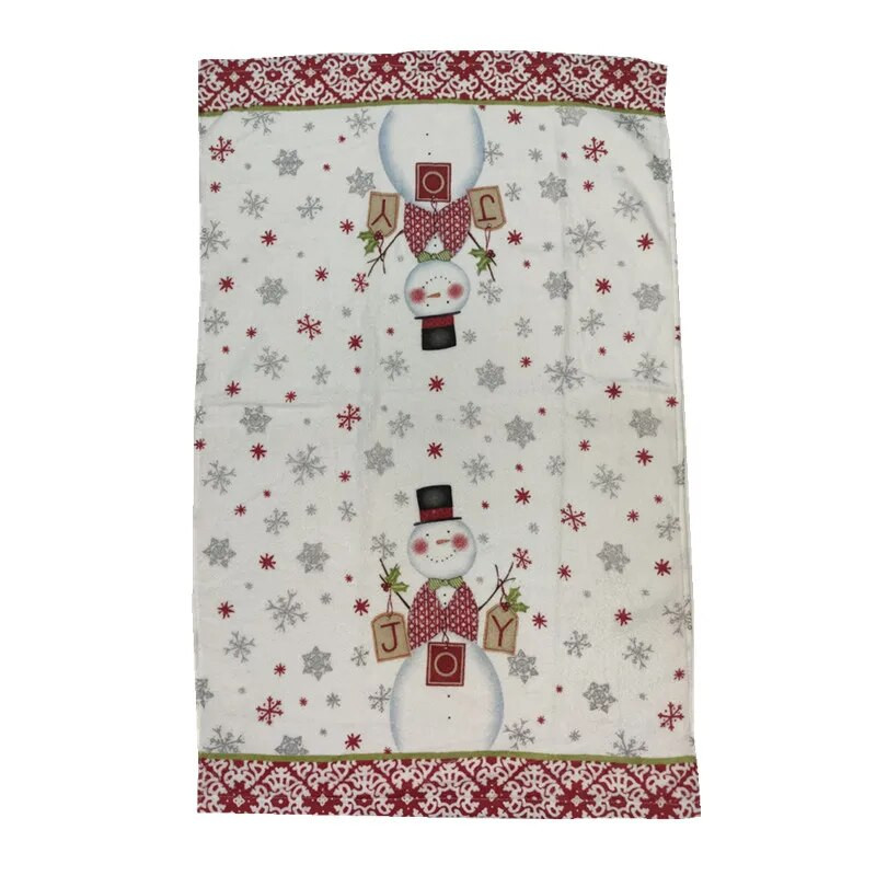 1db 41x65cm karácsonyi nyomtatott konyharuha szalvéta pamut mosogatórongy puha nedvszívó konyhai tisztítókendő karácsonyi parti ajándék