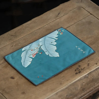 Boutique dažytas kraštovaizdžio raštas arbatos rankšluostis pliušinis, sugeriantis vandenį skudurėlis, sutirštintas arbatos servetėlės Audinys Kinijos arbatos rinkinio priedai