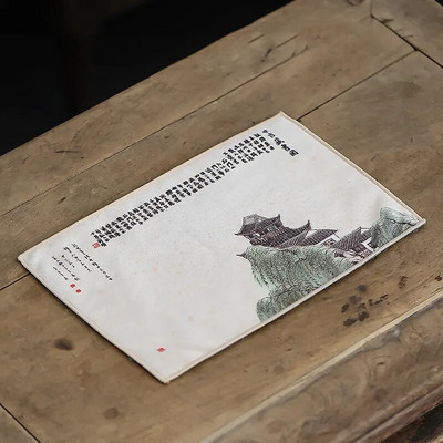 Boutique dažytas kraštovaizdžio raštas arbatos rankšluostis pliušinis, sugeriantis vandenį skudurėlis, sutirštintas arbatos servetėlės Audinys Kinijos arbatos rinkinio priedai