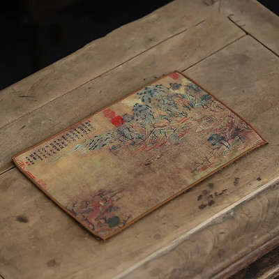 Boutique dažytas kraštovaizdžio raštas arbatos rankšluostis pliušinis, sugeriantis vandenį skudurėlis, sutirštintas arbatos servetėlės Audinys Kinijos arbatos rinkinio priedai