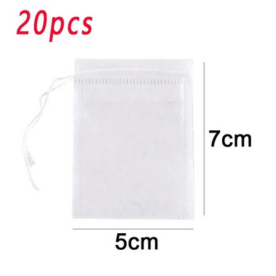 20/50/100 vnt. vienkartiniai arbatos maišeliai Neaustiniai arbatos filtrų maišeliai prieskoninei arbatai su virveliniu filtravimo popieriumi žolelių arbatai