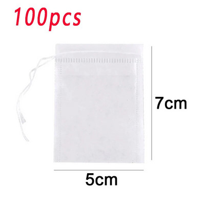 20/50/100 vnt. vienkartiniai arbatos maišeliai Neaustiniai arbatos filtrų maišeliai prieskoninei arbatai su virveliniu filtravimo popieriumi žolelių arbatai