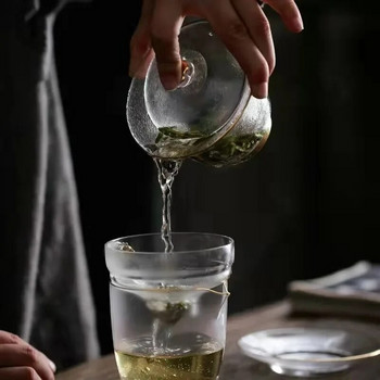 Японска ръчно изработена топлоустойчива купа със стъклен капак Gaiwan Сервиз за чай Аксесоари за чаена церемония Gaiwan за пътуване Gai Wan супник