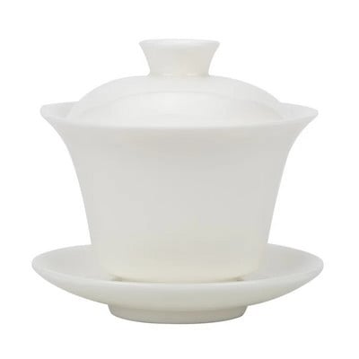 160 ml-es Gaiwan teához Szilárd fehér porcelán tureen fedővel Teaedény utazási Kung Fu teáskészlet kínai csésze kis tálak Chawan