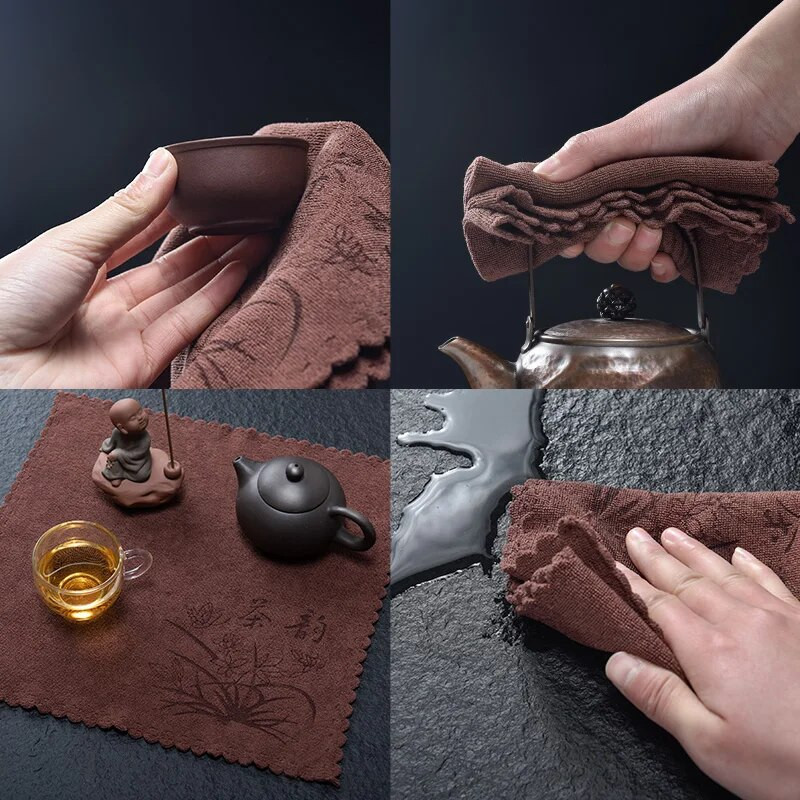 No Trace Tea Set Pad Ultra Puha Nedvszívó Tea törölköző Kávéfőző Különleges Vízjel nélkül Pamut rongy zsebkendő Vacsora mosogatórongy