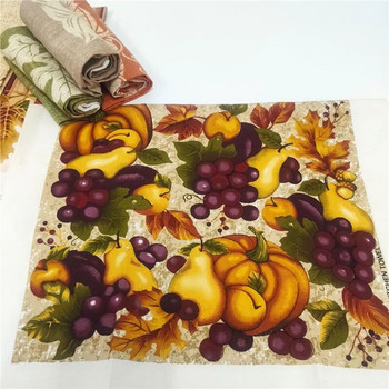 1 τεμ 38x60 cm Λεπτό βαμβακερό λουλούδι λαχανικών φρούτων τσαγιού πετσέτα καθαρισμού κουζίνας Πανί για κάλυμμα φαγητού