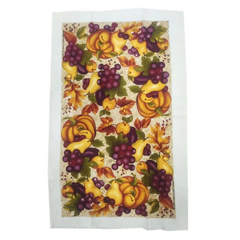 1 бр. 38x60 см тънка памучна кърпа за чай с отпечатани цветя, плодове и зеленчуци Инструмент за почистване на кухня Покривало за храна Плат