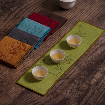 6 стила Рисувана кърпа за чай Абсорбираща удебелена кърпа за почистване Абсорбираща глина Чайници Подложка за чаена кърпа Чаена церемония Салфетка за чай