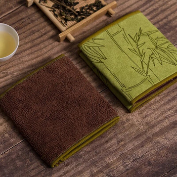 6 стила Рисувана кърпа за чай Абсорбираща удебелена кърпа за почистване Абсорбираща глина Чайници Подложка за чаена кърпа Чаена церемония Салфетка за чай